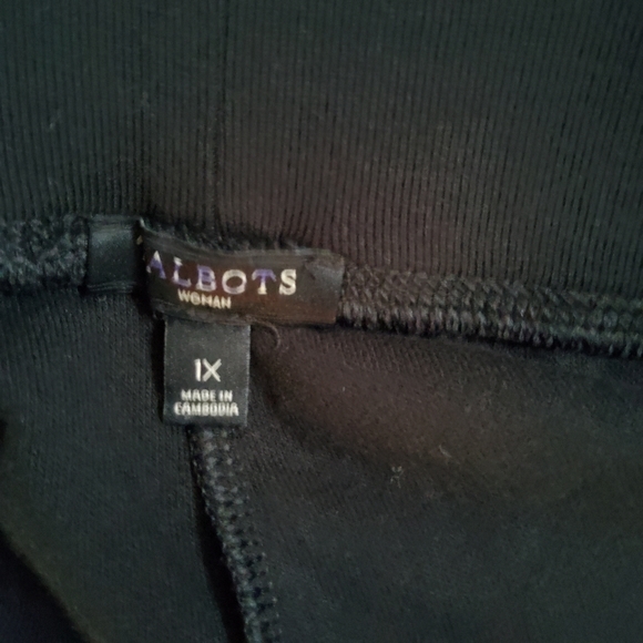 Talbots Velour Velvet Capri Crop Pants 1X Black Wide Leg New - Picture 6 of 7